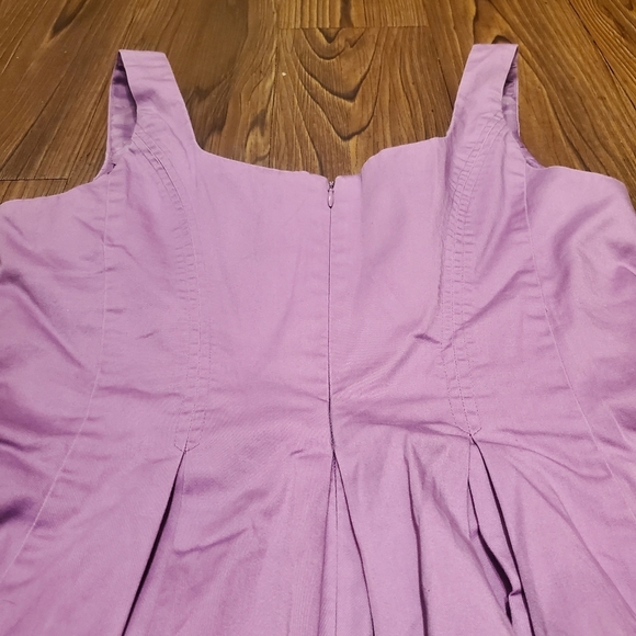 Nine West Purple Dress Mini Fit Flare Lavender Pockets Cotton Preppy Pastel 10 - Picture 9 of 9
